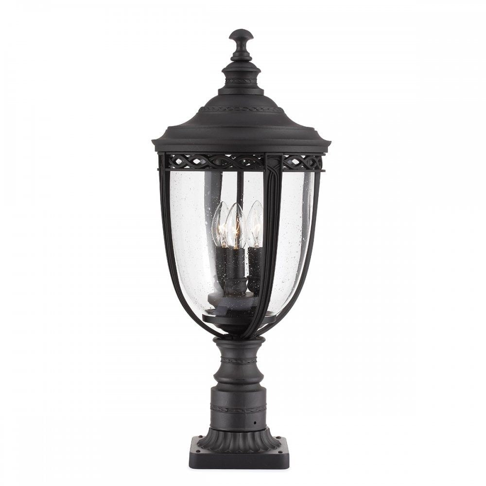 Feiss FE/EB3/L BLK English Bridle 3 Light Large Pedestal Black