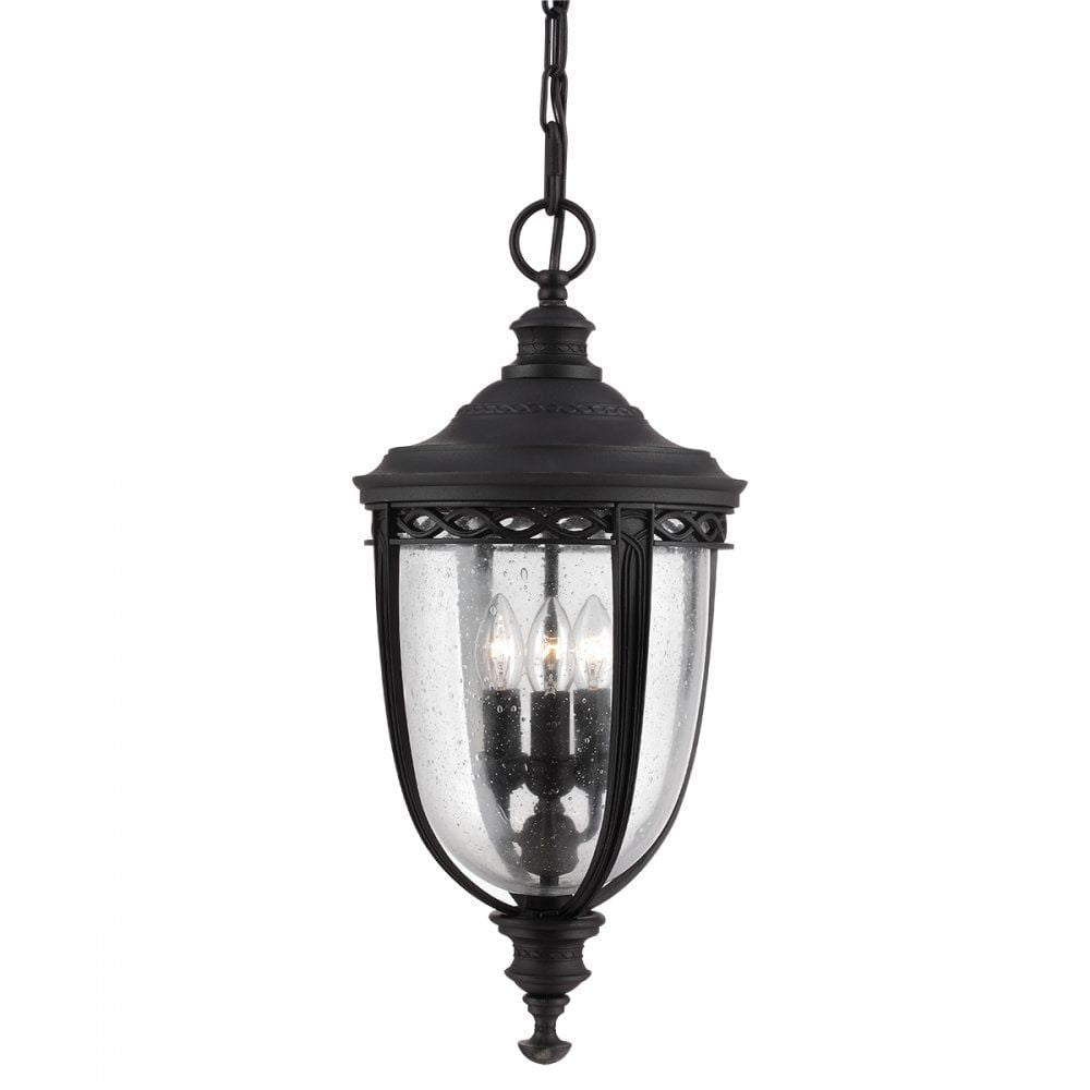 Feiss FE/EB8/L BLK English Bridle 3 Light Large Chain Lantern Black