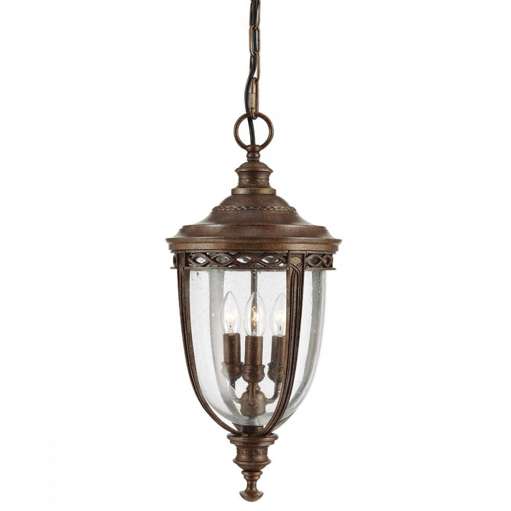 Feiss FE/EB8/L BRB English Bridle 3 Light Large Chain Lantern British Bronze