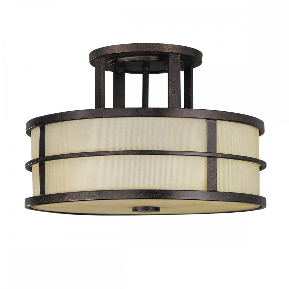 Feiss Fusion FE/FUSION/SF | 3 Light Semi-Flush | Grecian Bronze