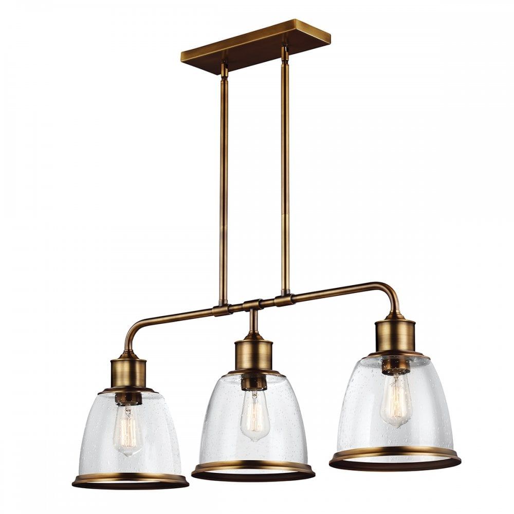 Feiss FE/HOBSON/3P AB Hobson 3 Light Island Chandelier Aged Brass