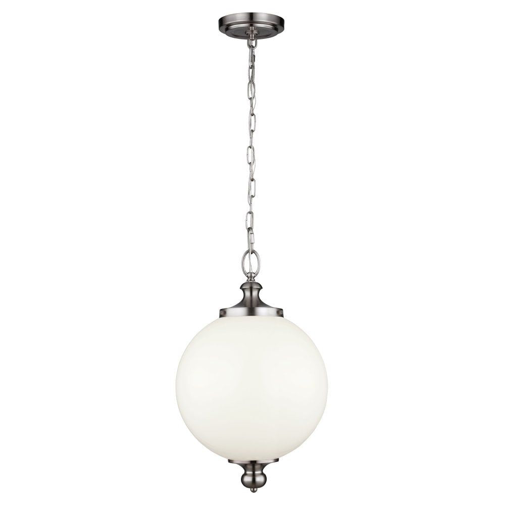 Feiss FE/PARKMAN/PL BS Parkman Large Pendant Brushed Steel