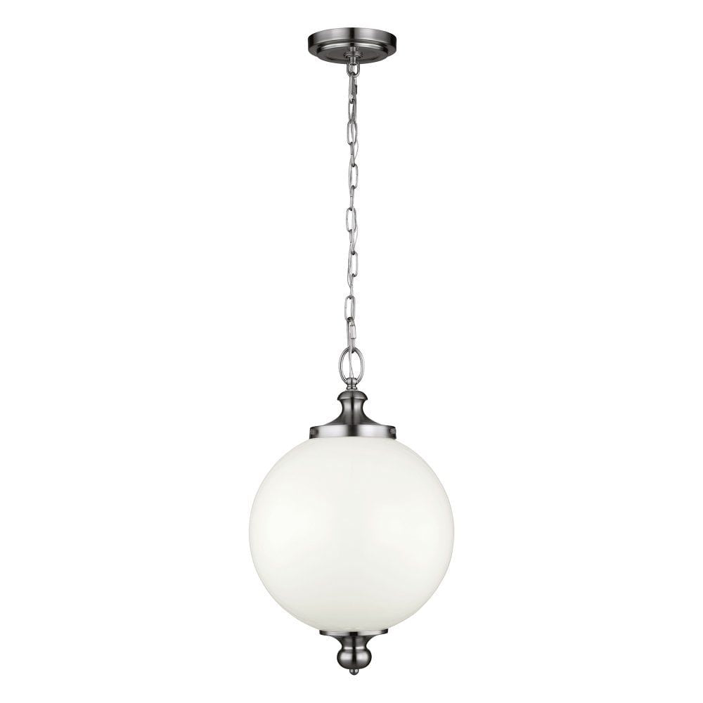 Feiss FE/PARKMAN/PL PN Parkman Large Pendant Polished Nickel