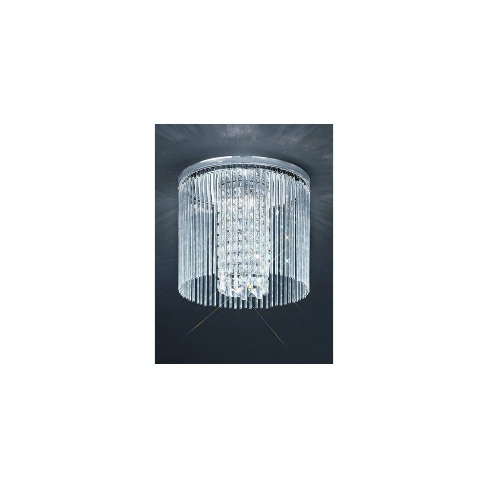 Franklite CF5727 3 Light Ceiling Flush Chrome