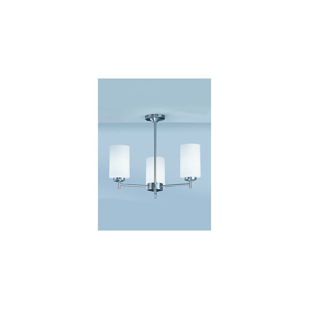 Franklite CO9303/727 Decima 3 Light Ceiling Flush Satin Nickel