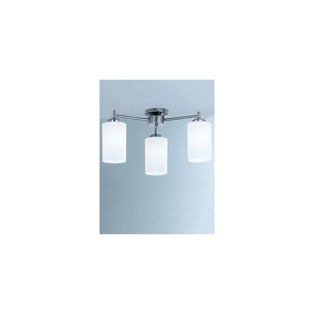 Franklite CO9313/727 Decima 3 Light Ceiling Flush Satin Nickel