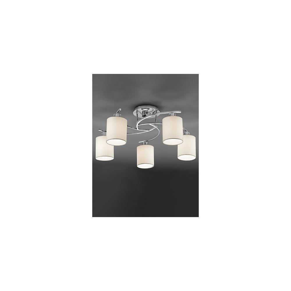 Franklite FL2080/5/1124 Hexx 5 Light Ceiling Flush Chrome
