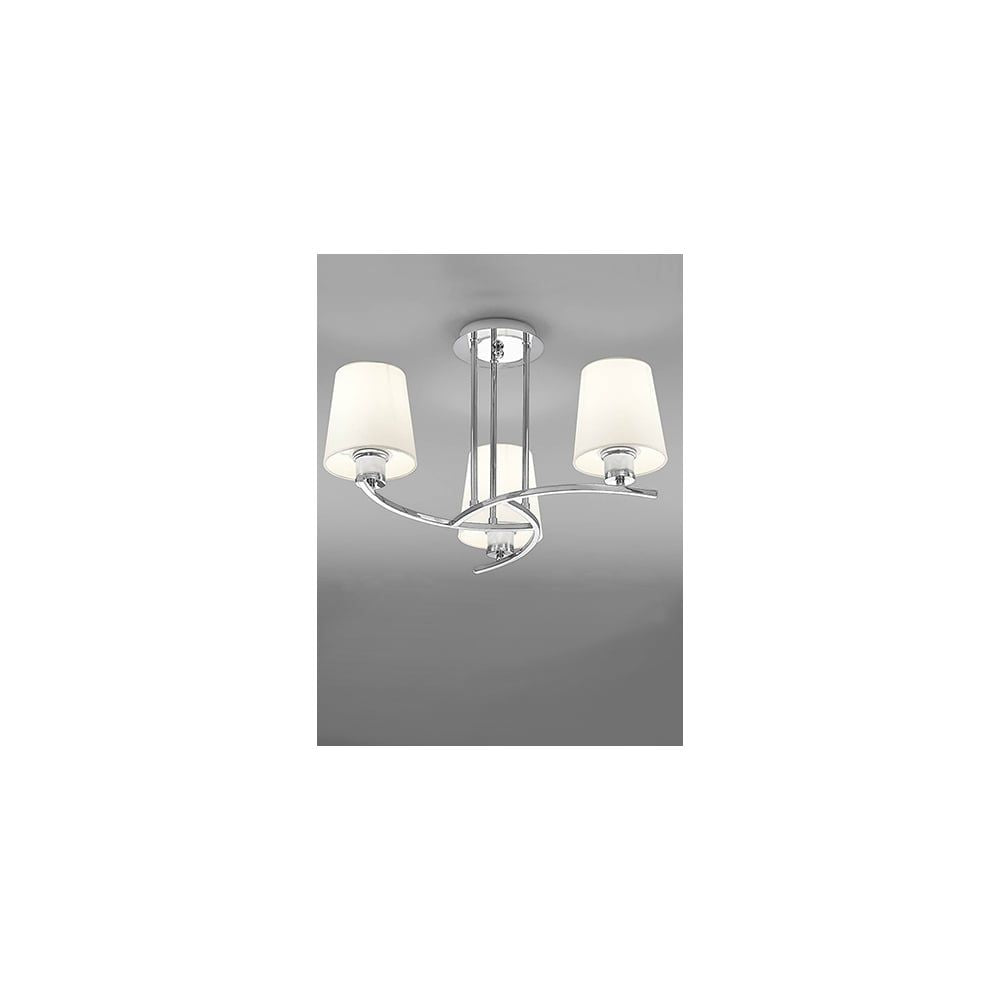 Franklite FL2082/3/1123 Hexx 3 Light Ceiling Flush Chrome