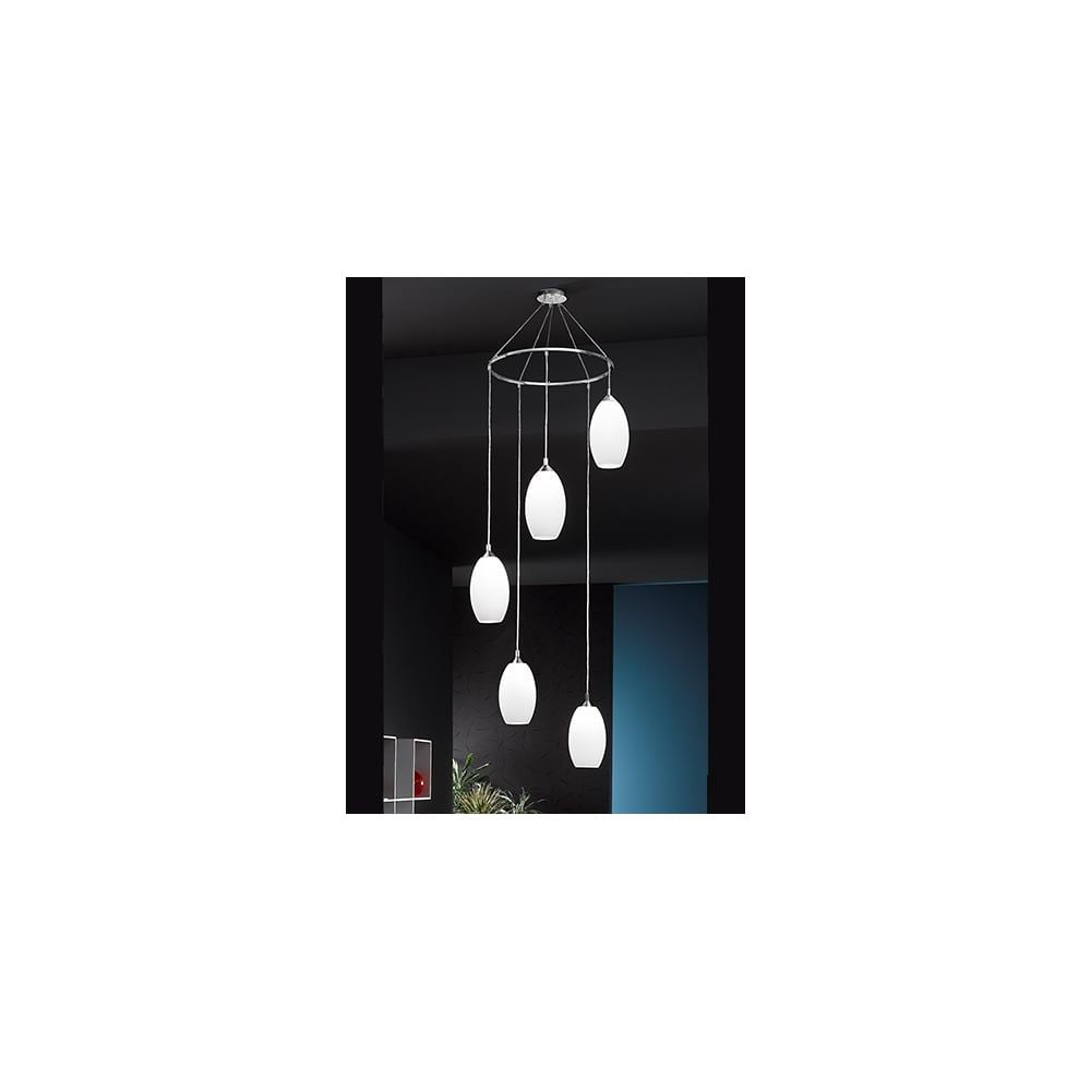 Franklite FL2199/5/818 Modern Pendants 5 Light Pendant Chrome