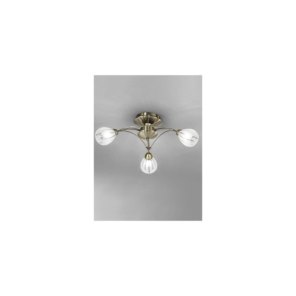 Franklite FL2207/3 Chloris 3 Light Ceiling Flush Bronze