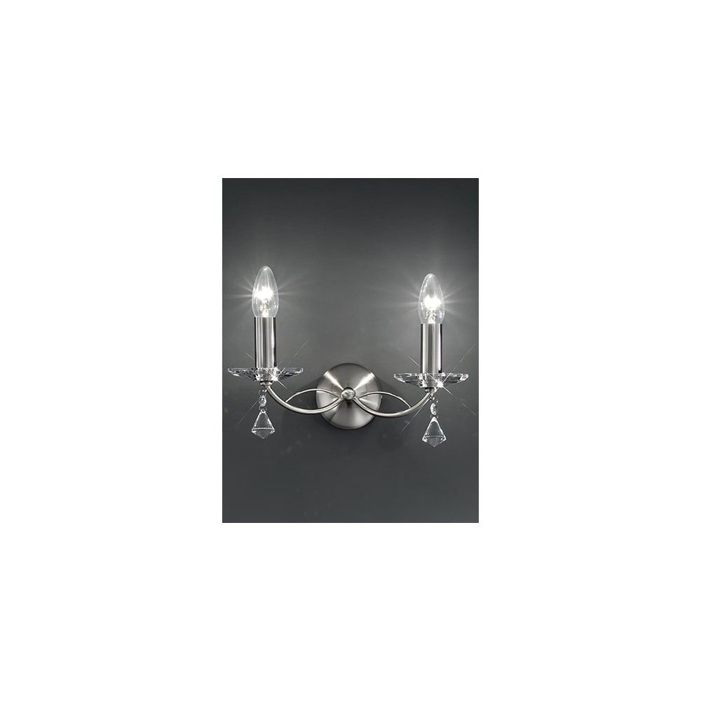 Franklite FL2225/2 Monaco 2 Light Wall Bracket Satin Nickel
