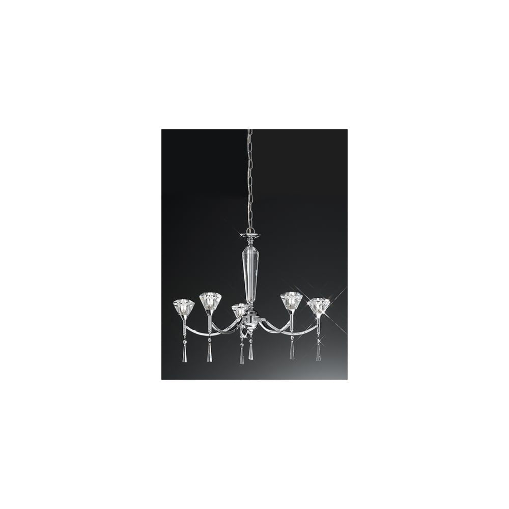 Franklite FL2237/5 Desian 5 Light Pendant Chrome