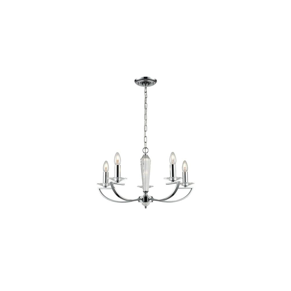 Franklite FL2241/5 Artemis 5 Light Pendant Chrome