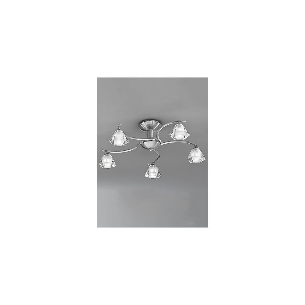 Franklite FL2294/5 Twista 5 Light Ceiling Flush Satin Nickel