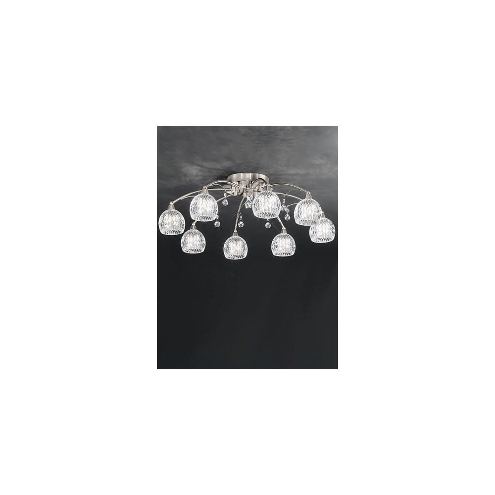 Franklite FL2295/8 Jura 8 Light Ceiling Flush Satin Nickel