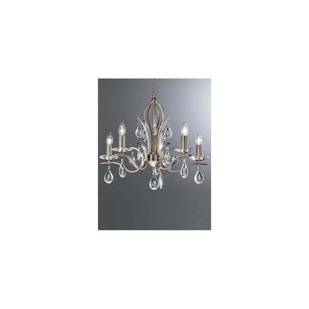 Franklite FL2298/5 Willow 5 Light Pendant Satin Nickel