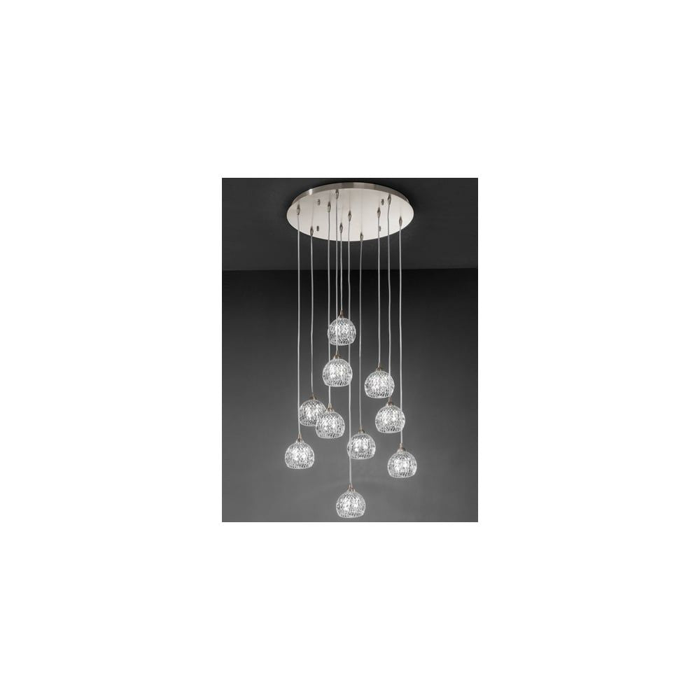 Franklite FL2301/10 Tierney 10 Light Pendant Satin Nickel