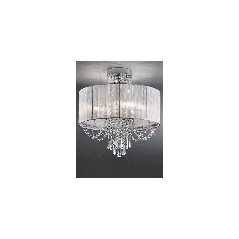 Franklite FL2303/6 Empress 6 Light Ceiling Flush Chrome
