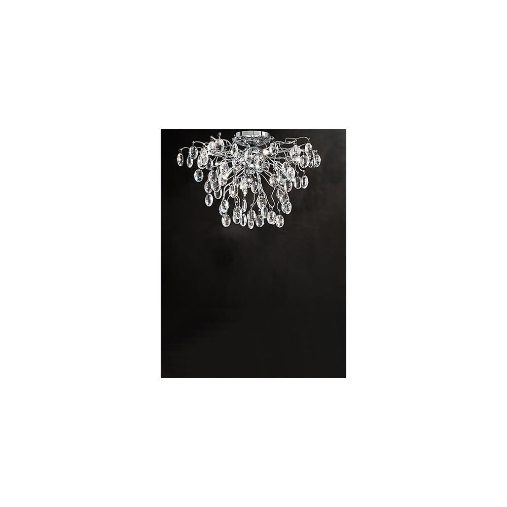 Franklite FL2326/8 Wisteria 8 Light Ceiling Flush Chrome