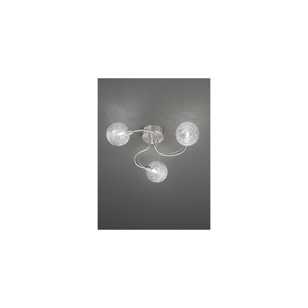 Fran Lighting F2327/3 | Ceiling Flush Light | Satin Nickel Elegance