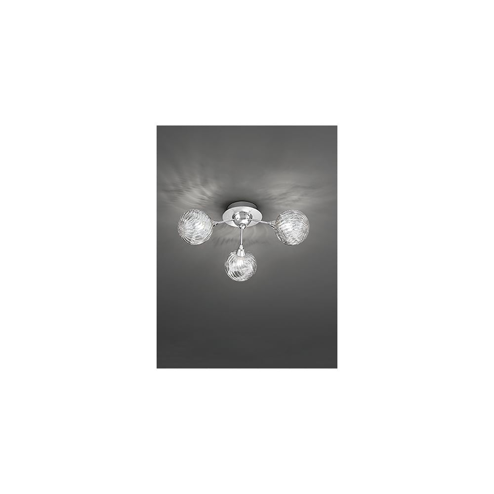 Fran Lighting F2329/3 3 Light Ceiling Flush Chrome