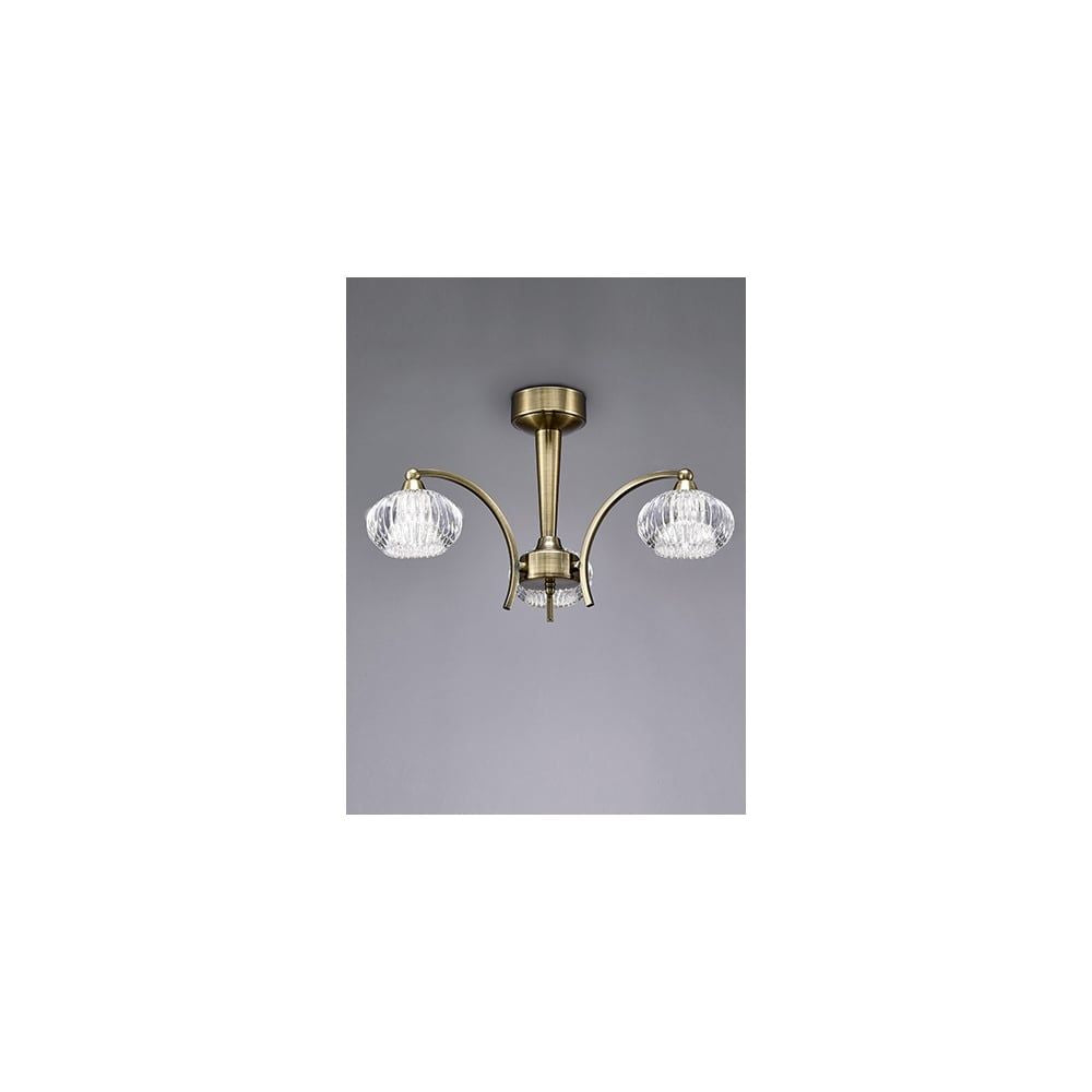 Franklite FL2336/3 Ripple 3 Light Ceiling Flush Bronze