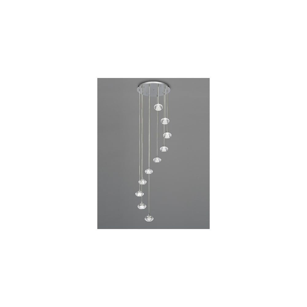 Franklite FL2343/10 Tizzy 10 Light Ceiling Flush Chrome