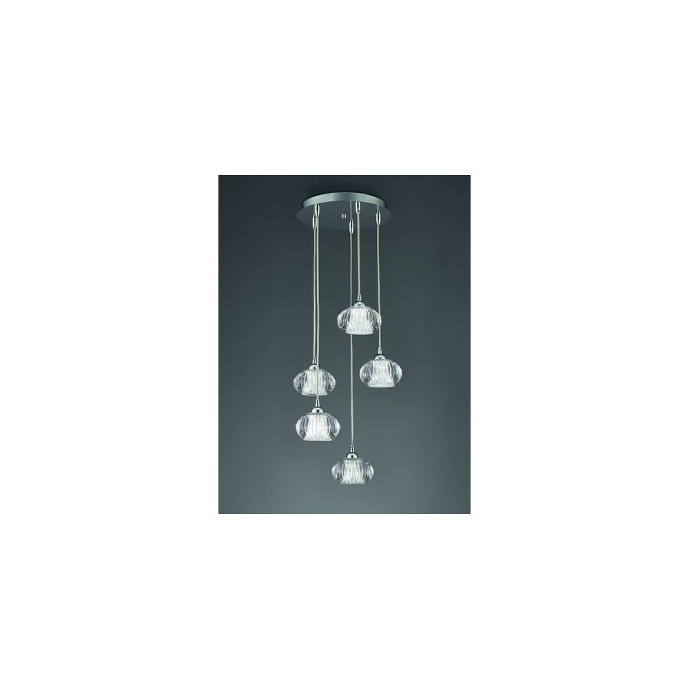 Franklite FL2344/5 Tizzy 5 Light Ceiling Flush Chrome