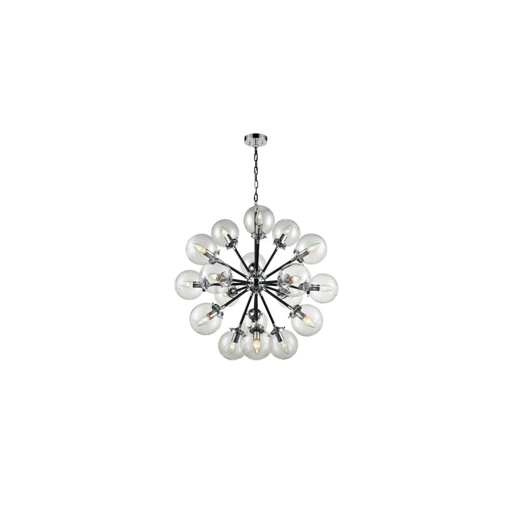 Franklite FL2369/18 Reaction 18 Light Pendant Black / Silver