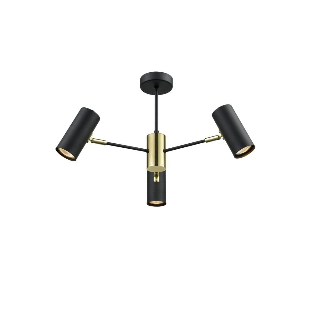 Franklite FL2402-3 1 Light Ceiling Flush Black / Gold