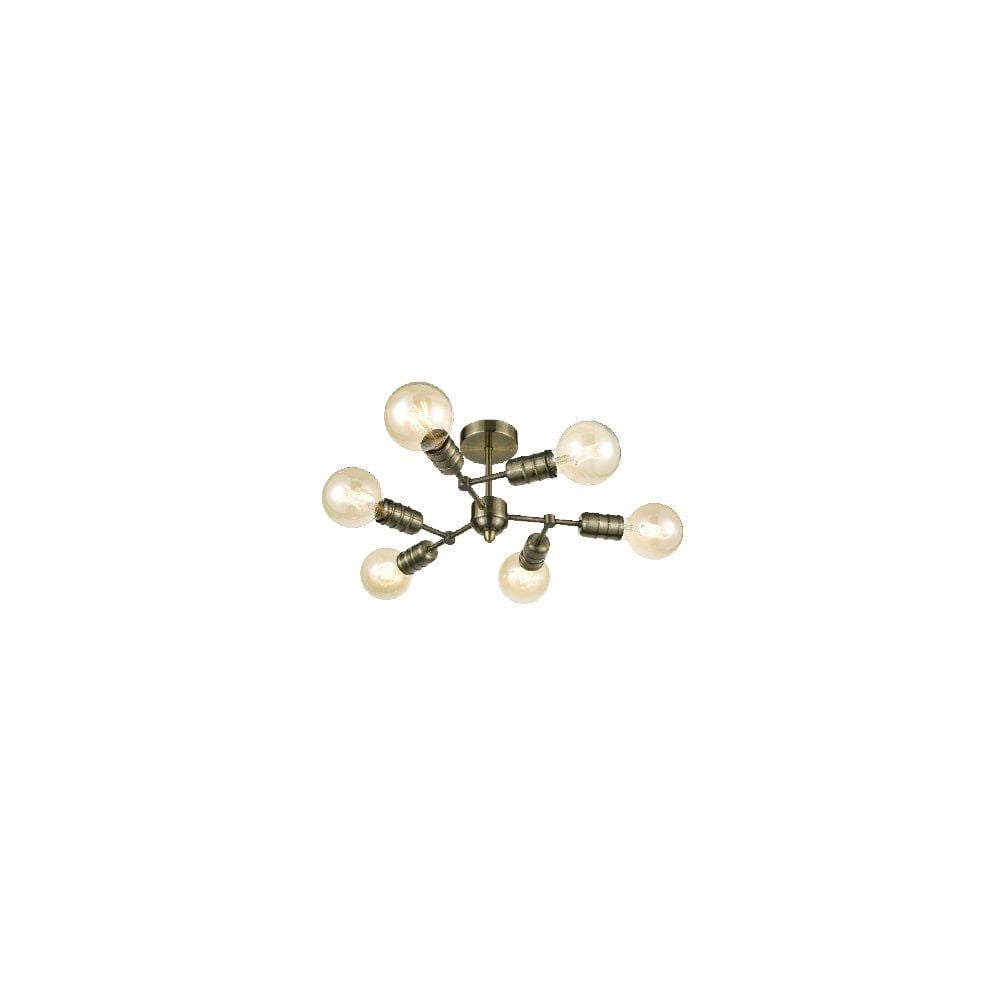 Franklite FL2407-6 6 Light Ceiling / Wall Antique Brass