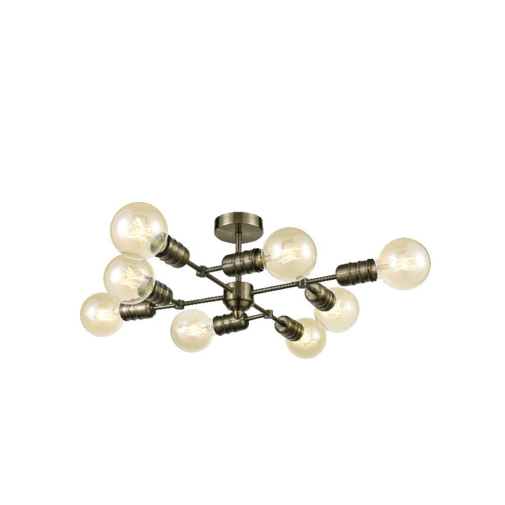 Franklite FL2407-8 8 Light Ceiling / Wall Antique Brass
