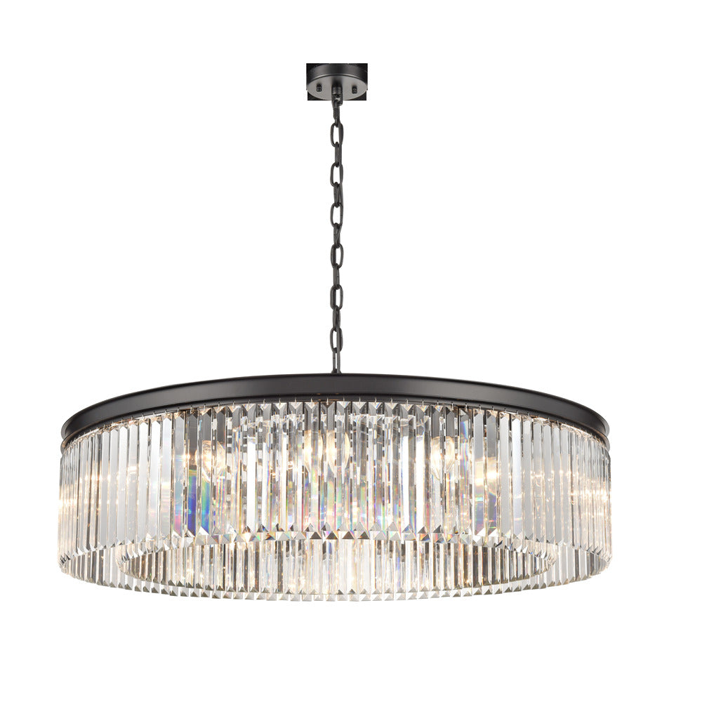 Fran Lighting F2413-12 Perdita 12 Light Pendant Black Crystal