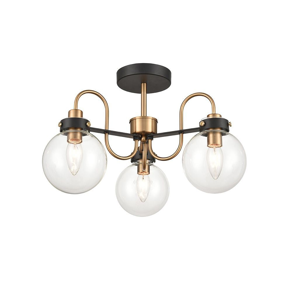 Fran Lighting F2441-3 Equinox 3 Light Ceiling Fitting (down) Black Gold