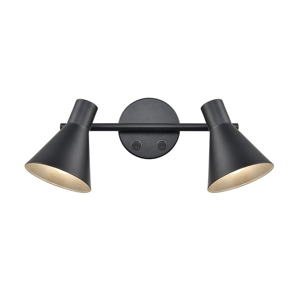 Fran Lighting F2443-2 Skoop 2 Light Wall Bracket Black Silver