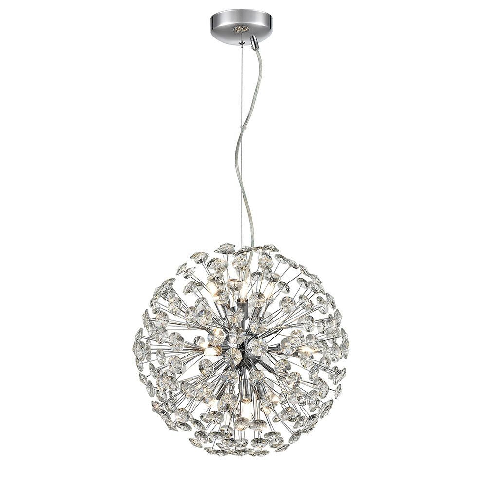 Franklite FL2446-9 Allium Medium 9 Light Pendant Crystal Sphere