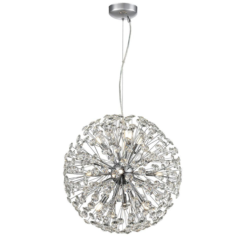 Franklite FL2447-9 Allium Large 9 Light Pendant Crystal Sphere