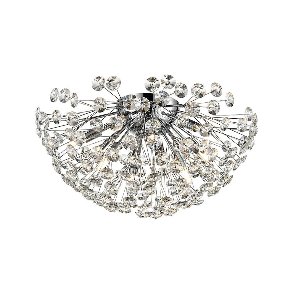 Franklite FL2448-9 Allium Large 9 Light Ceiling Flush Crystal