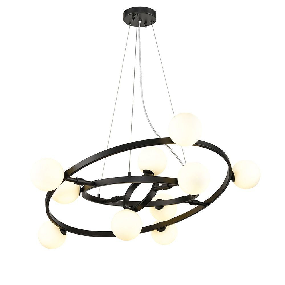 Franklite FL2449-10 Atomic 10 Light Pendant Black Opal