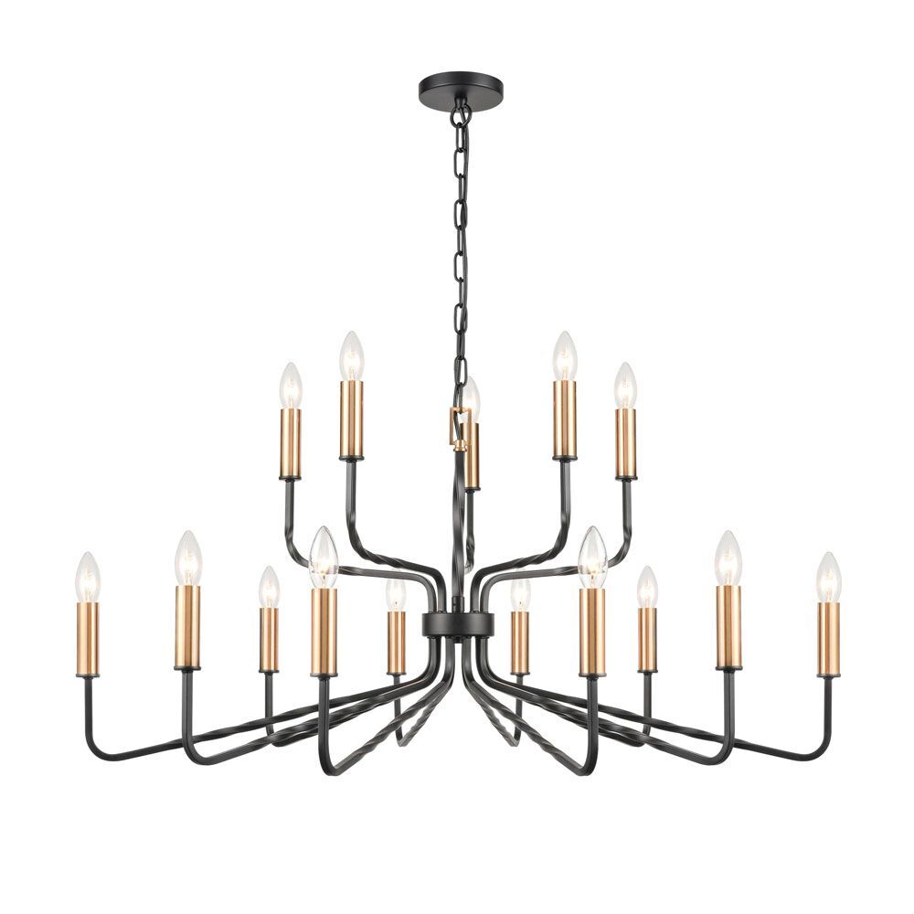 Franklite FL2455-15 Kasteel 15 Light Chandelier Antique Bronze