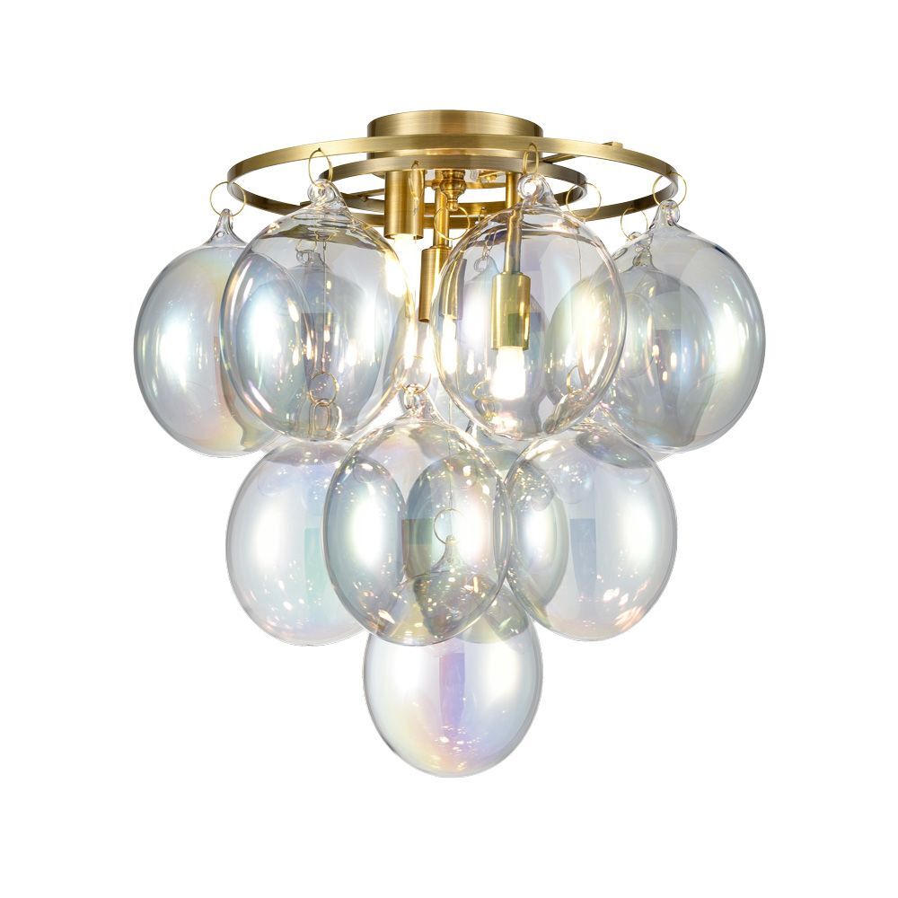 Franklite FL2459-3 Bubbles 3 Light Flush Ceiling Brushed Brass