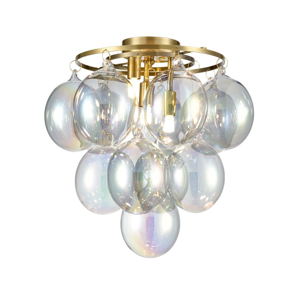 Fran Lighting F2459-3 Bubbles 3 Light Flush Ceiling Brushed Brass