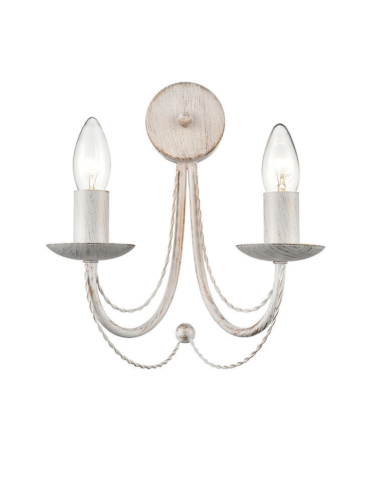 Franklite FL2466-2 Philly 2 Light Wall Bracket White Gold