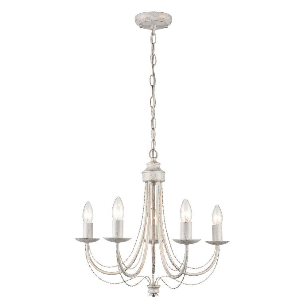 Franklite FL2466-5 Philly 5 Light Pendant White Gold