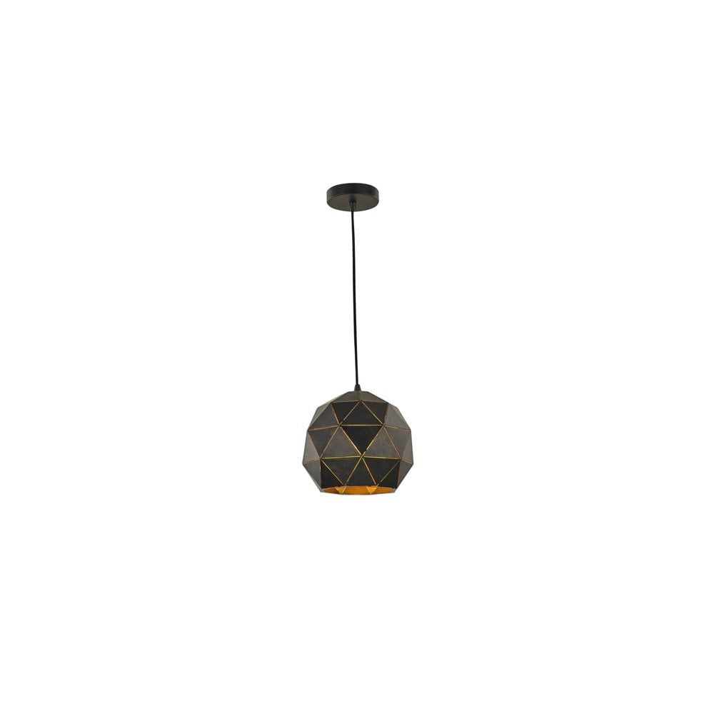 Franklite PCH153 Tangent 1 Light Pendant Black / Gold