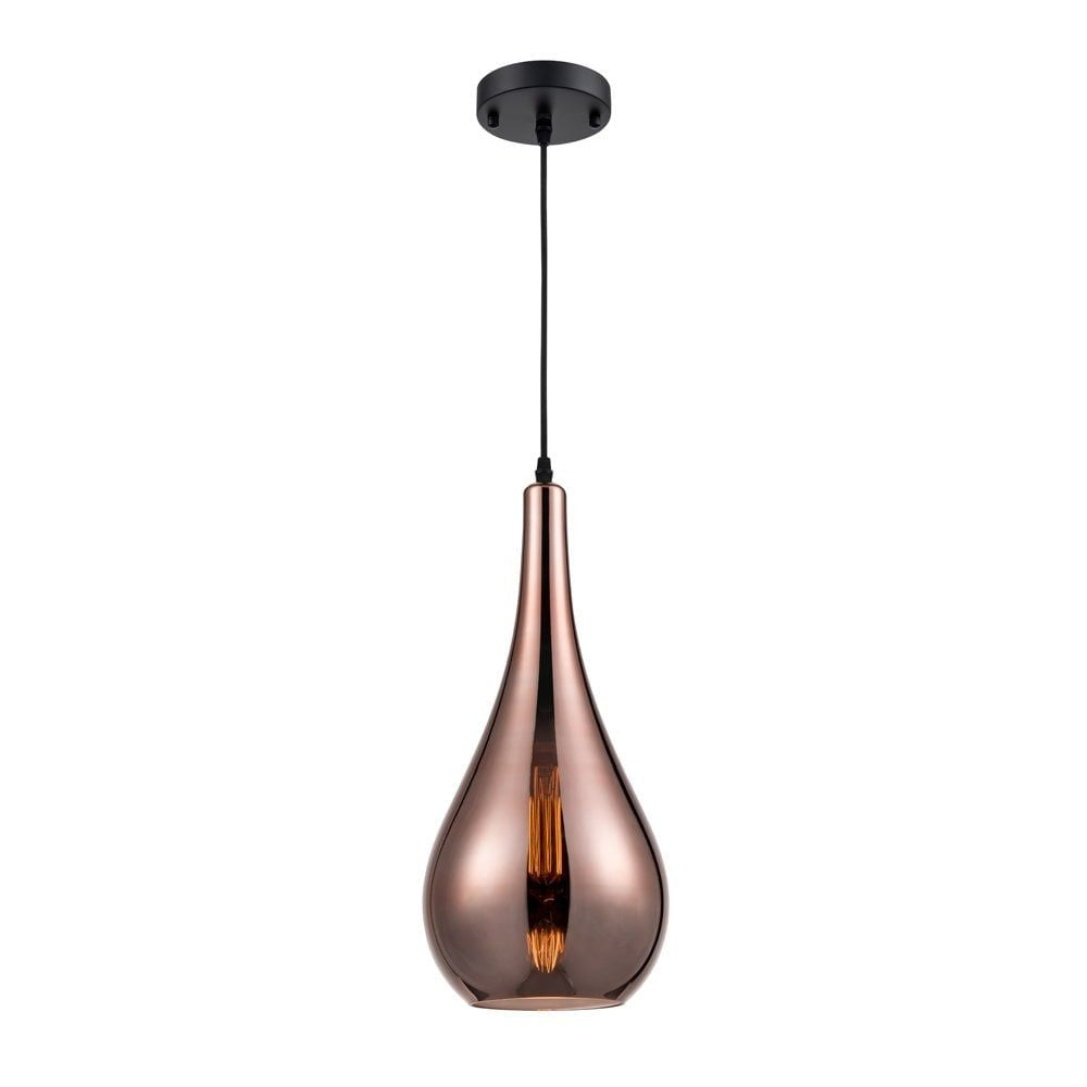 Franklite PCH189 Droplet 1 Light Pendant Copper