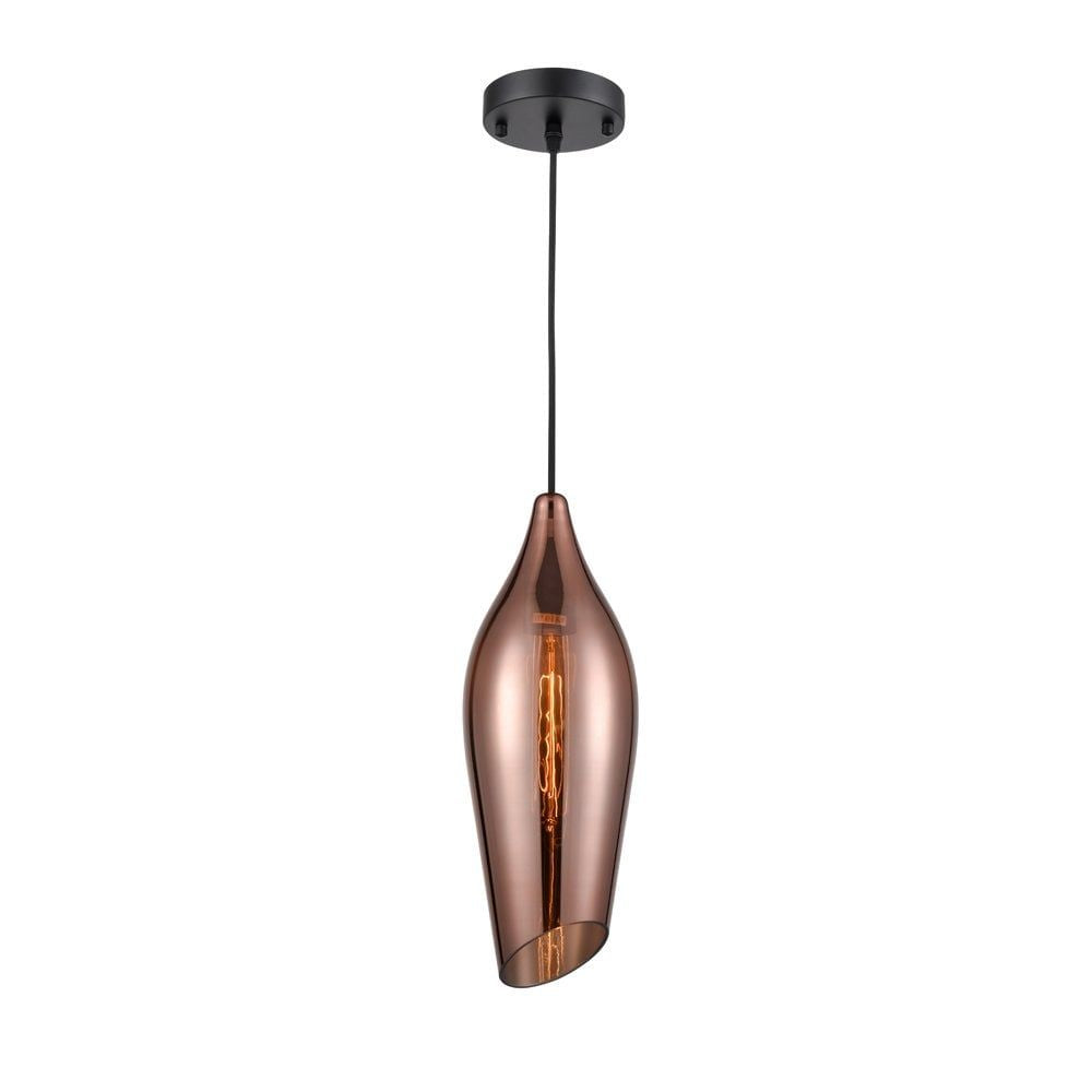 Franklite PCH194 Taper 1 Light Pendant Copper