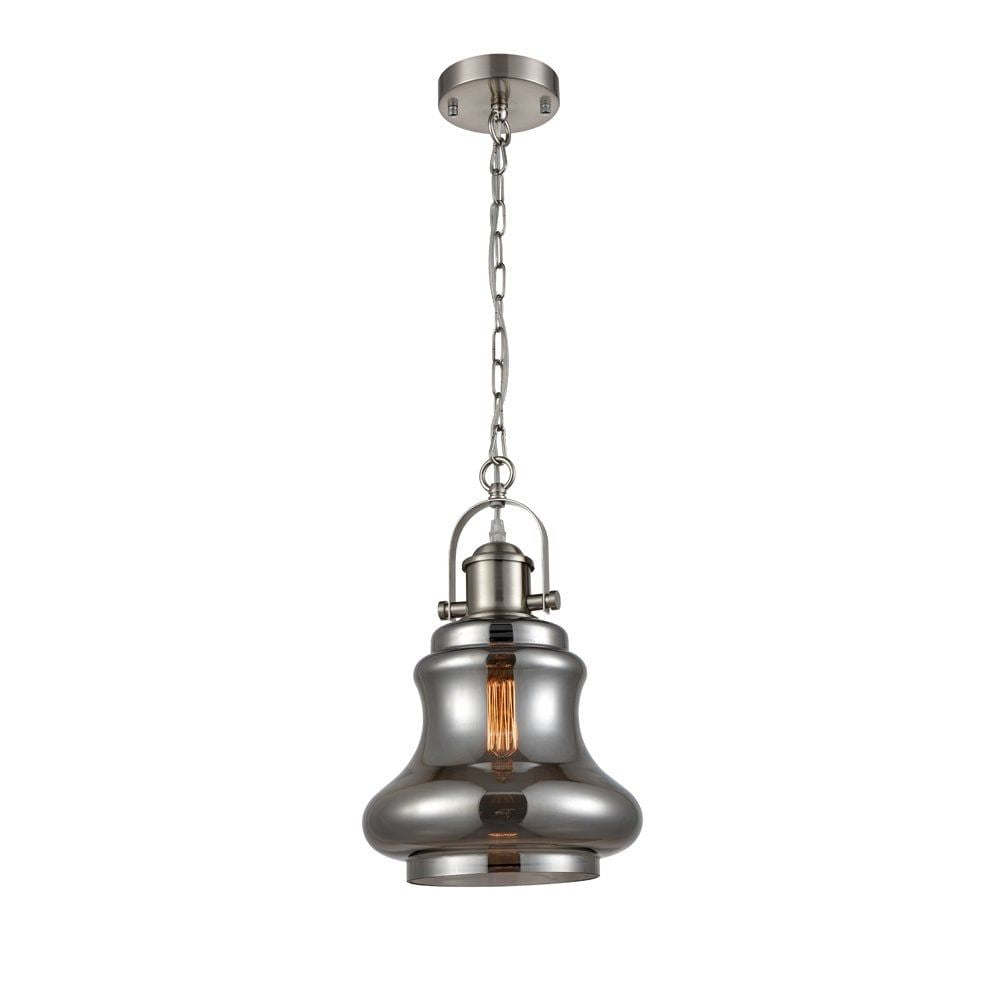 Franklite PCH200 Vista 1 Light Pendant Satin Nickel