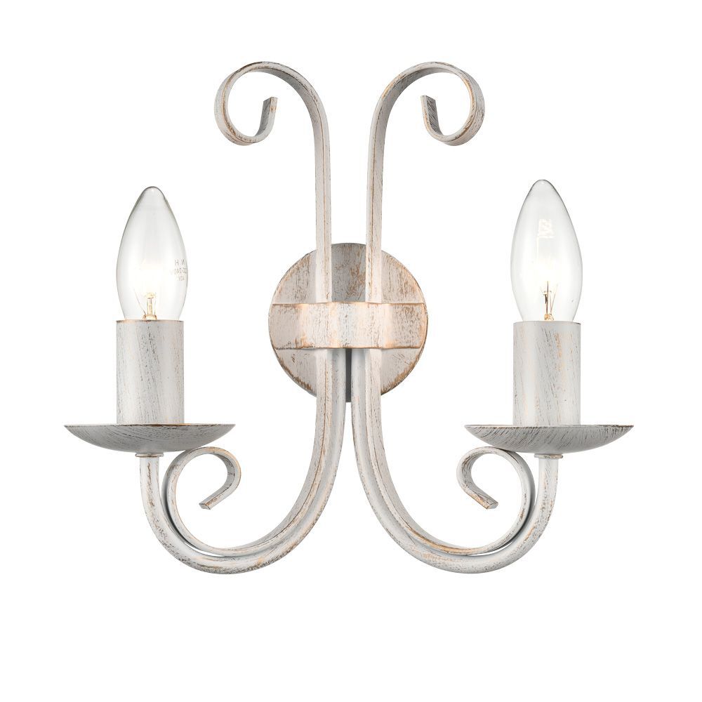 Franklite PE7612 Babylon 2 Light Wall Bracket White