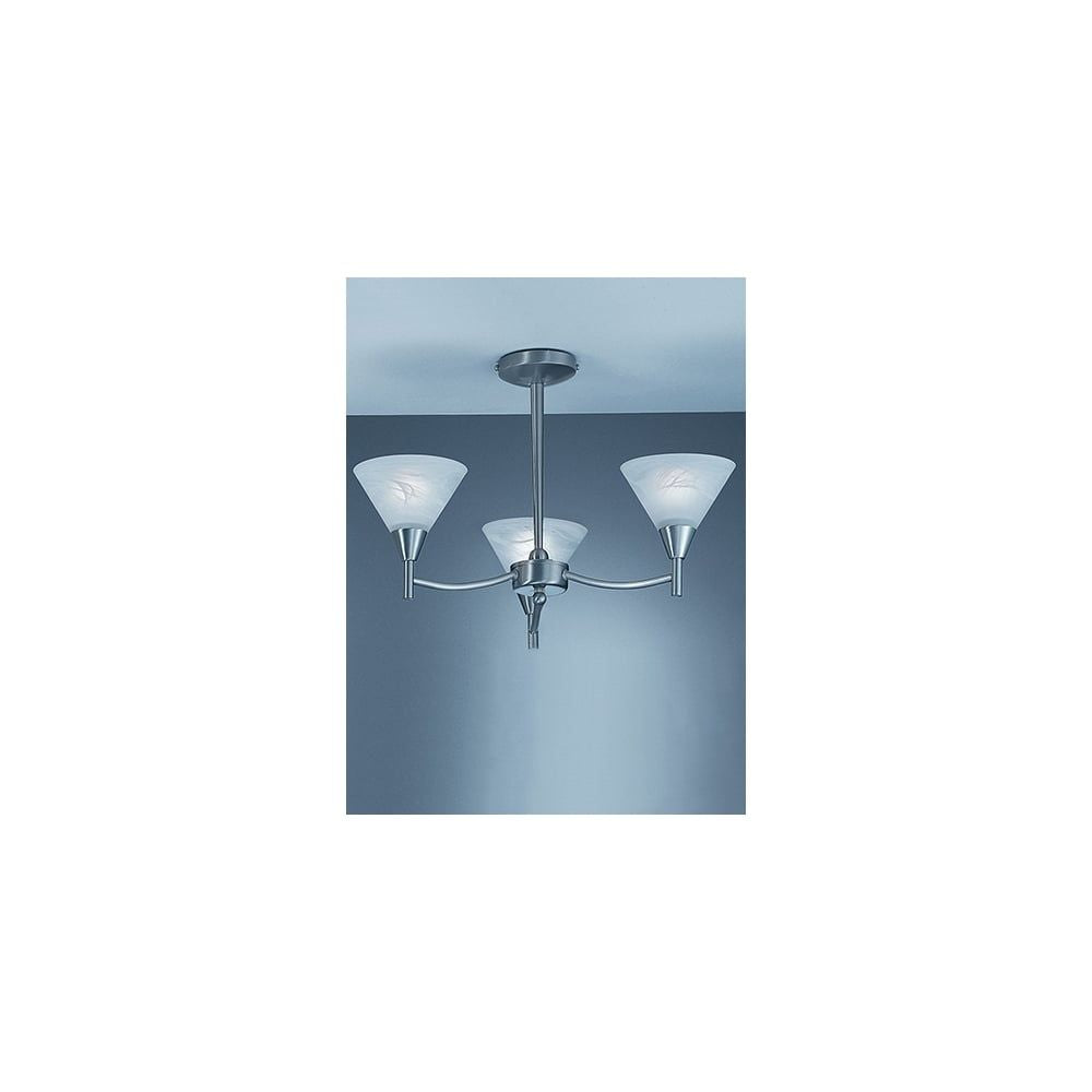 Franklite PE9833 Harmony 3 Light Ceiling Flush Satin Nickel